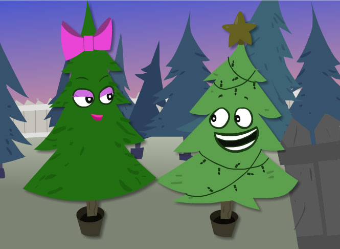 Our brand new "Naughty Christmas Trees" eCard, intended to assist your Yuletide flirtations.